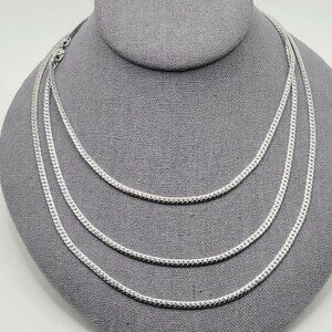 Vintage Monet 55" Herringbone Chain Silver Tone Sister Clasp 3mm Diameter EUC